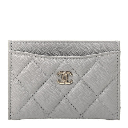Chanel Caviar Quilted Card Holder Grey 1 of 3