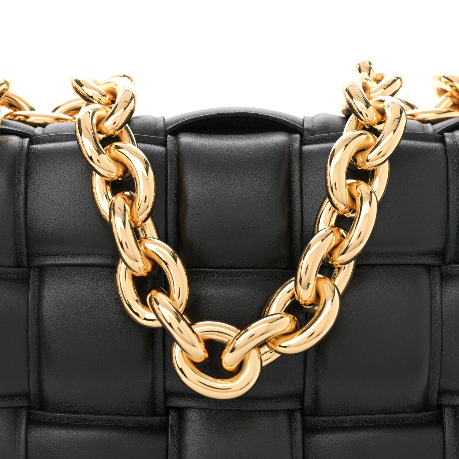 Bottega Veneta Lambskin Maxi Intreccio Padded Chain Cassette Crossbody Bag Black 8 of 10