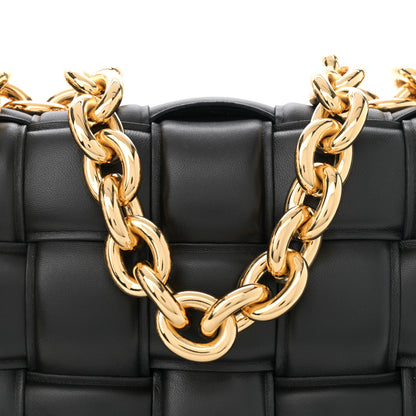 Bottega Veneta Lambskin Maxi Intreccio Padded Chain Cassette Crossbody Bag Black 8 of 10