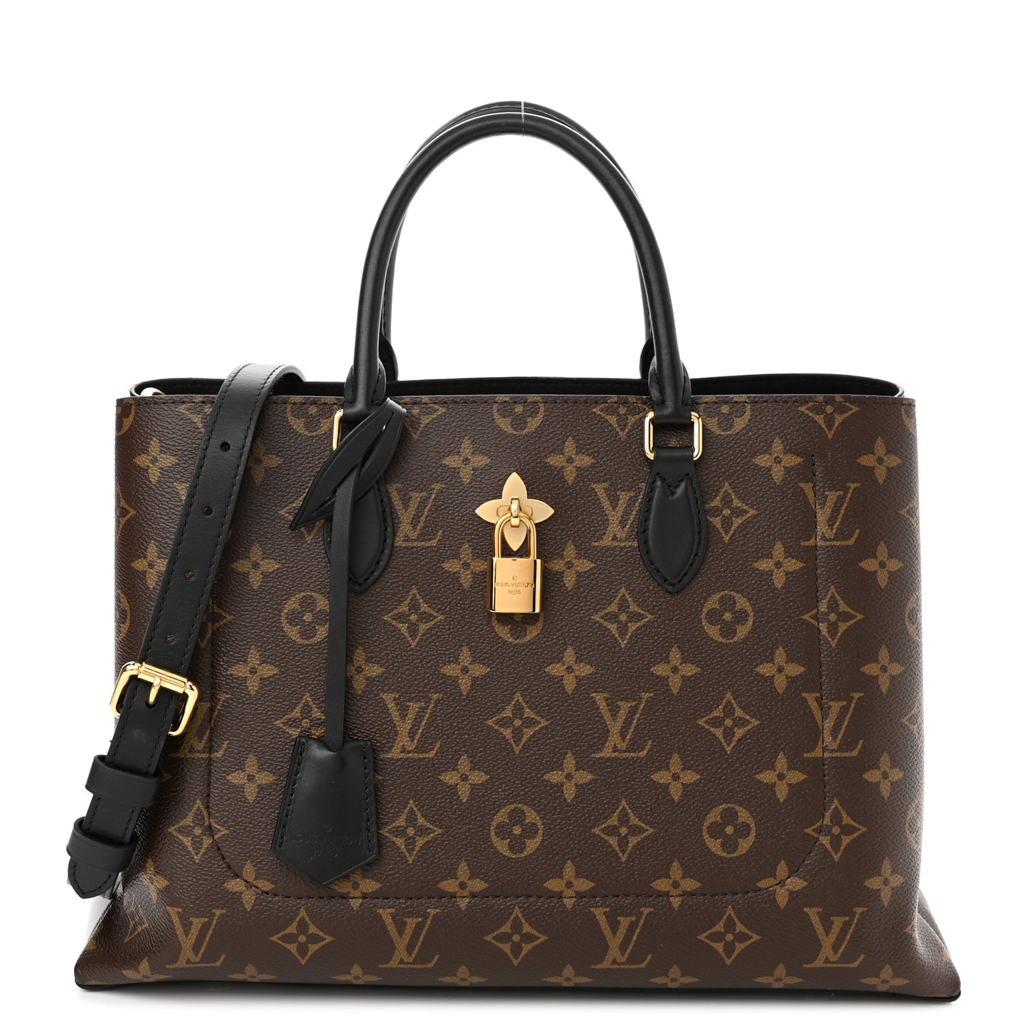 Monogram Flower Tote Black