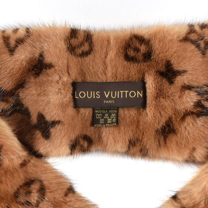 Louis Vuitton Monogram Mink Fur Scarf Stole Wrap 4 of 4