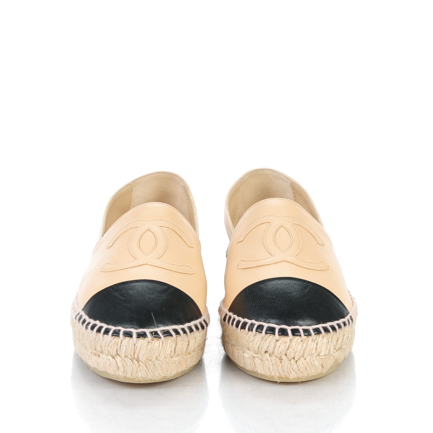 Lambskin CC Espadrilles 37 Beige Black