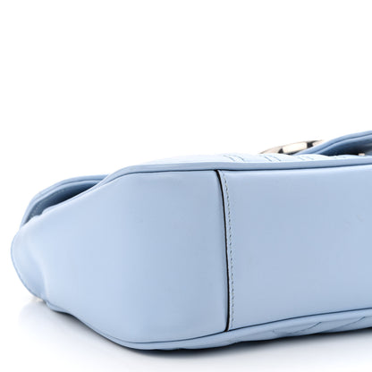 Gucci Calfskin Matelasse Small GG Marmont Shoulder Bag Porcelain Light Blue 9 of 10