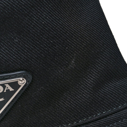 Prada Drill Nylon Metal Triangle Logo Mens Bucket Hat M Black 9 of 11