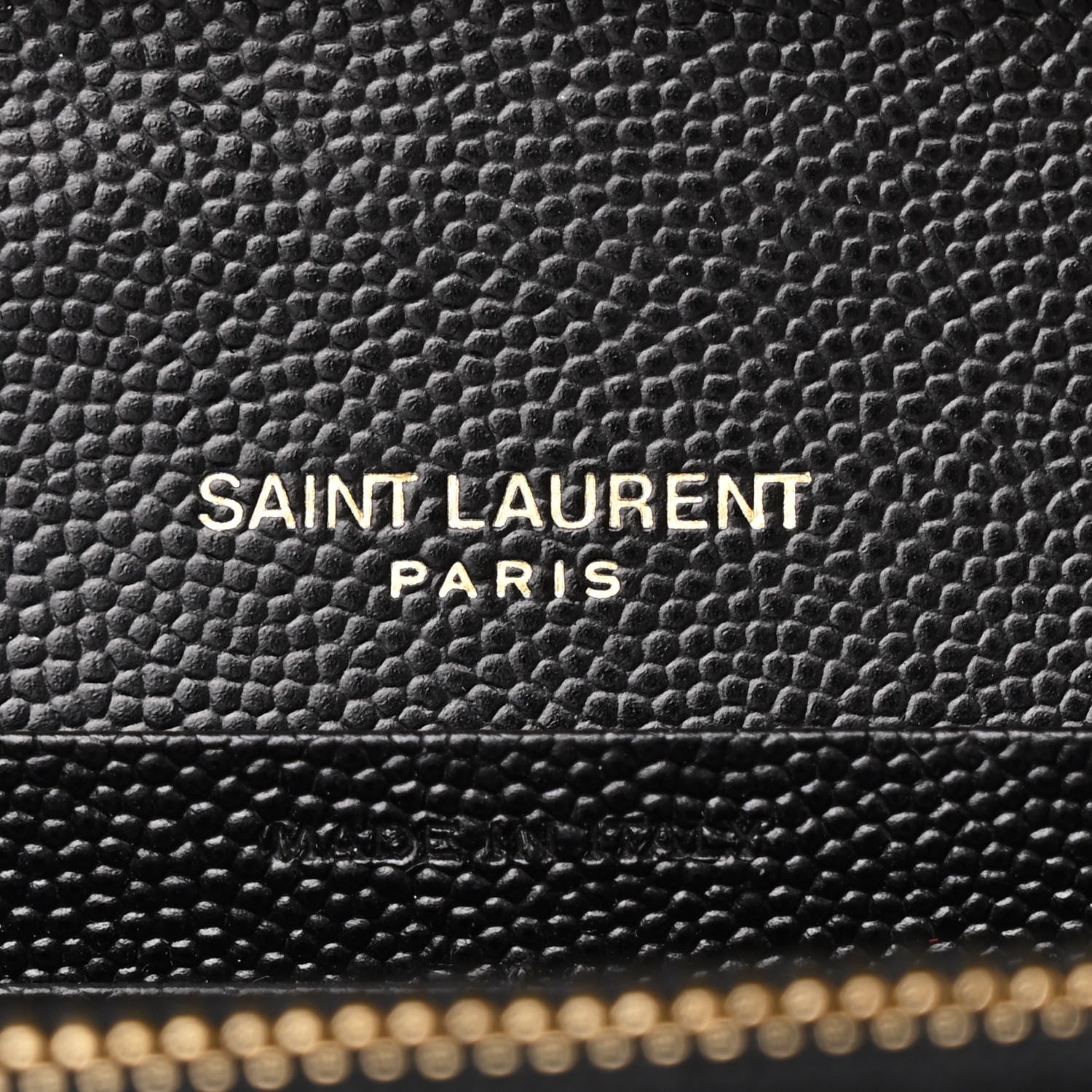 Saint Laurent Grain De Poudre Matelasse Chevron Monogram Chain Wallet Black 8 of 12