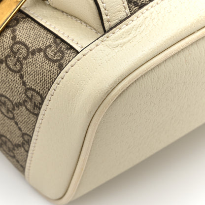 Gucci GG Supreme Monogram Textured Calfskin Web Small Ophidia Day Backpack Beige Ebony Mystic White 11 of 14