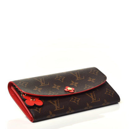 Louis Vuitton Monogram Bloom Flower Emilie Wallet Rouge 4 of 8
