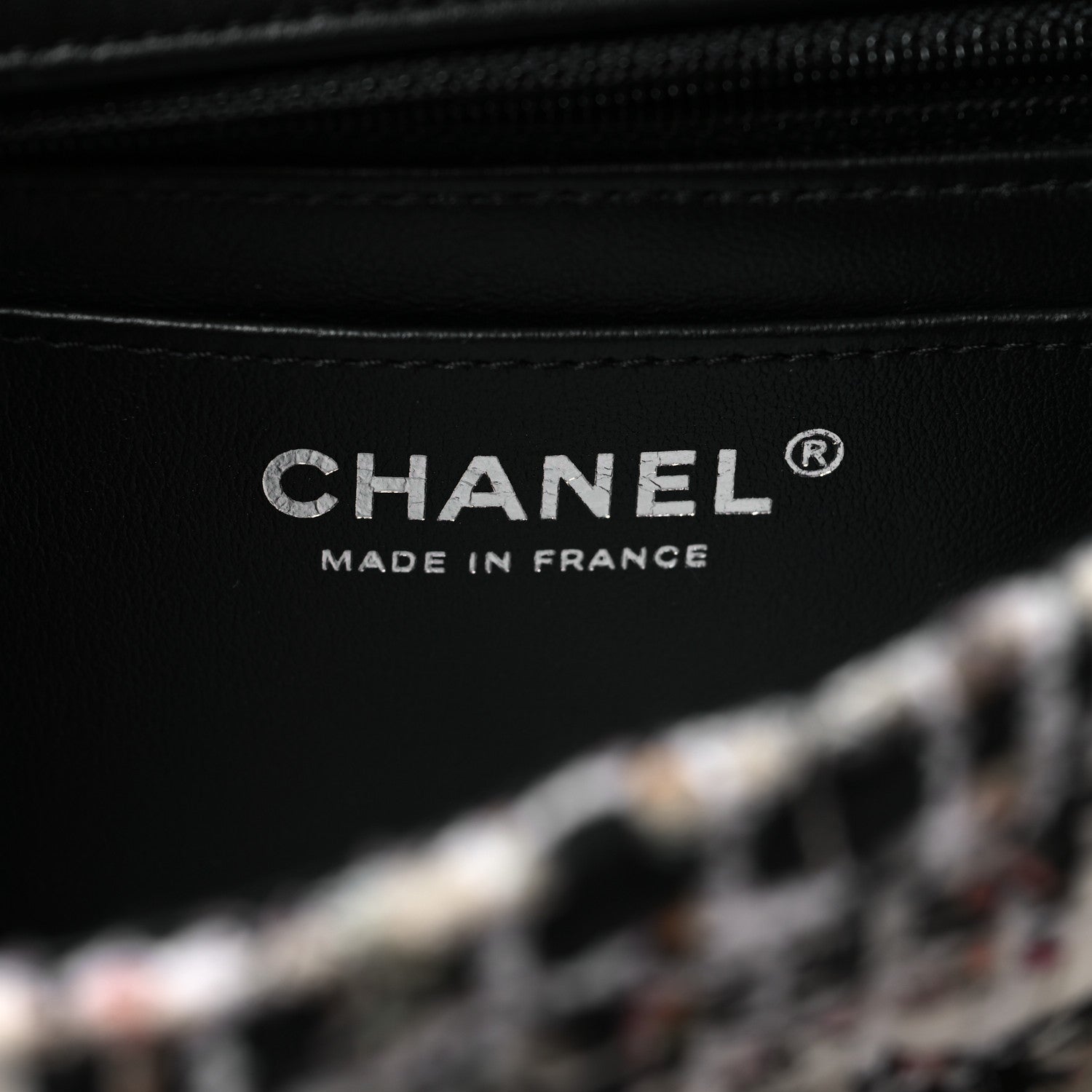 Chanel Tweed Quilted Mini Rectangular Flap White Black Multicolor 6 of 11