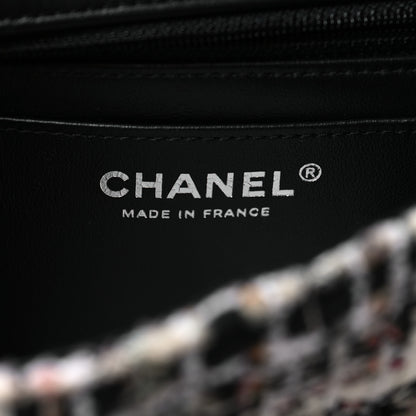 Chanel Tweed Quilted Mini Rectangular Flap White Black Multicolor 6 of 11