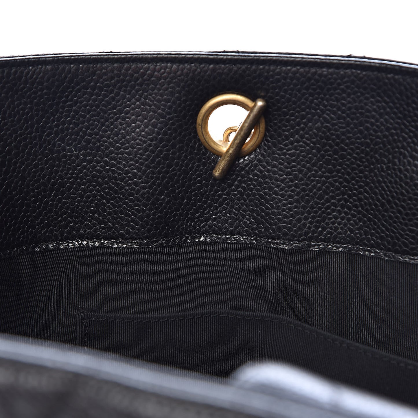 Caviar Quilted Large Shopping Tote Black