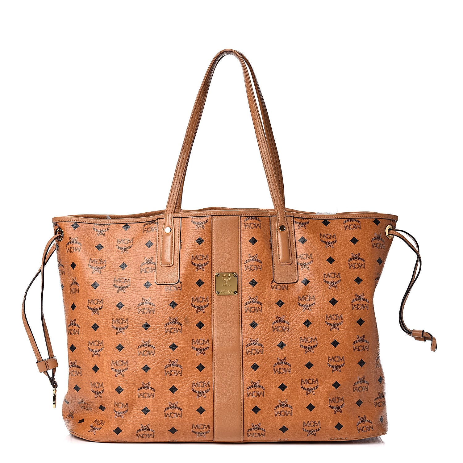 MCM Visetos Large Liz Reversible Shopper Tote Cognac 1 of 15