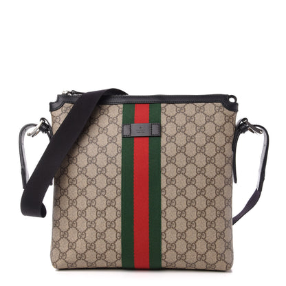 Gucci GG Supreme Monogram Web Messenger Bag Black 1 of 11