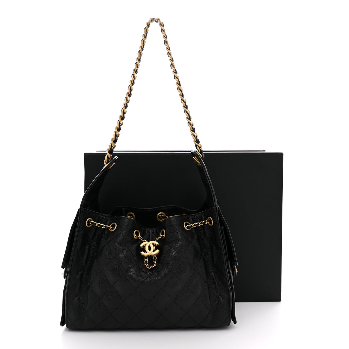 Caviar Quilted Small Chanel 25 Handbag Black