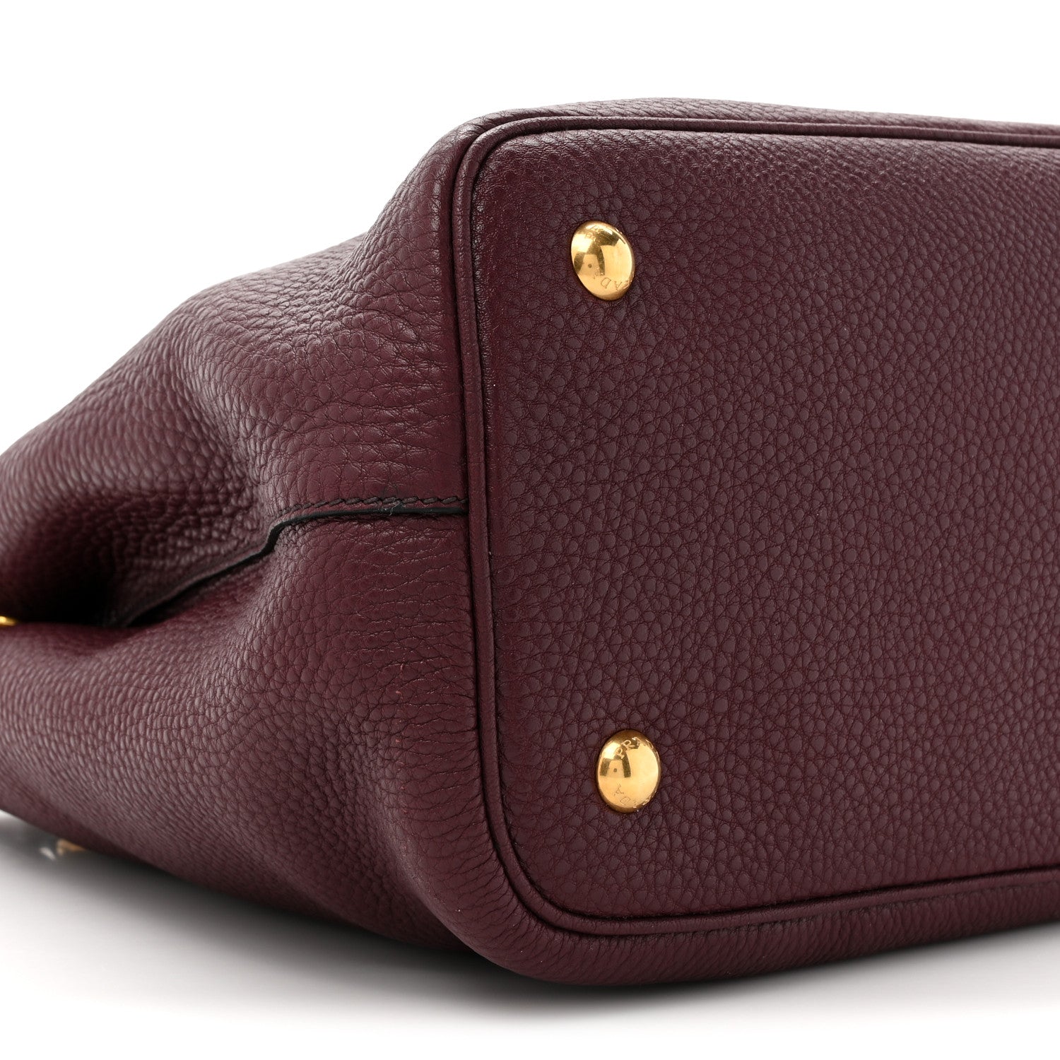 Prada Vitello Daino Top Handle Bag Granato 10 of 11