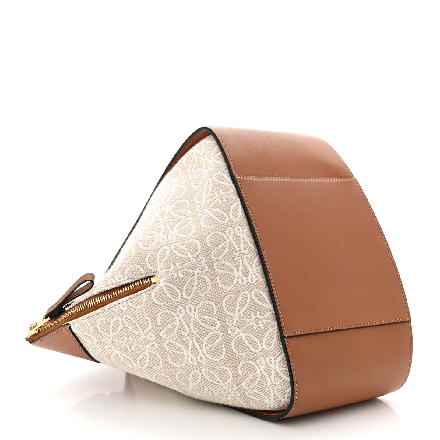 Calfskin Canvas Anagram Small Hammock Shoulder Bag Ecru Tan