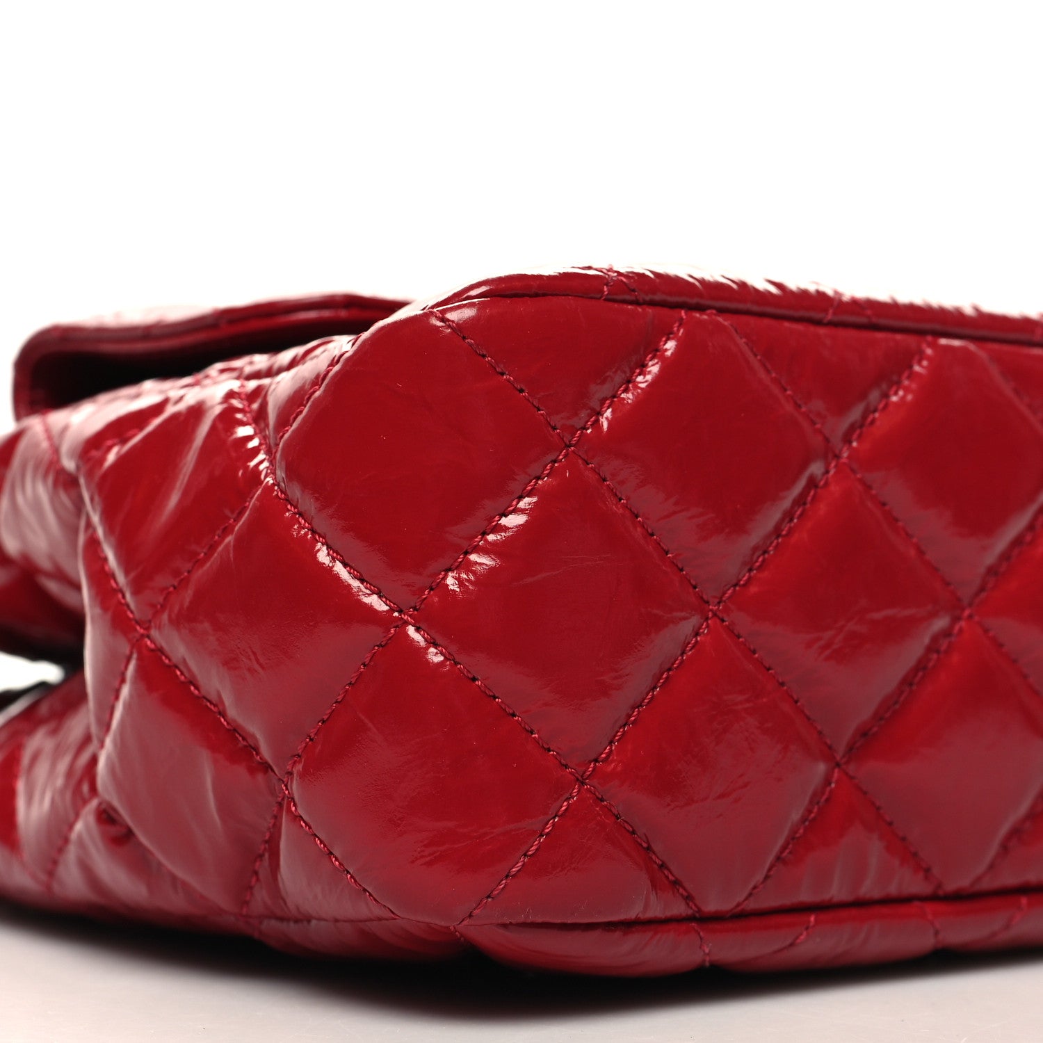 Chanel Shiny Crumpled Calfskin Quilted Wavy CC Hobo Red 9 of 11