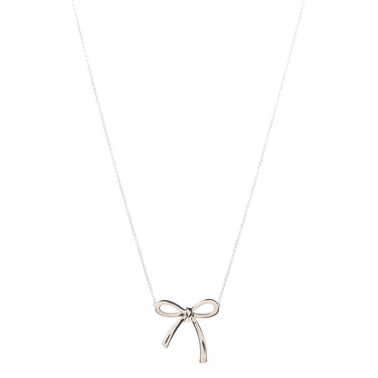 Tiffany 18K Yellow Gold Medium Bow Pendant Necklace 1 of 4
