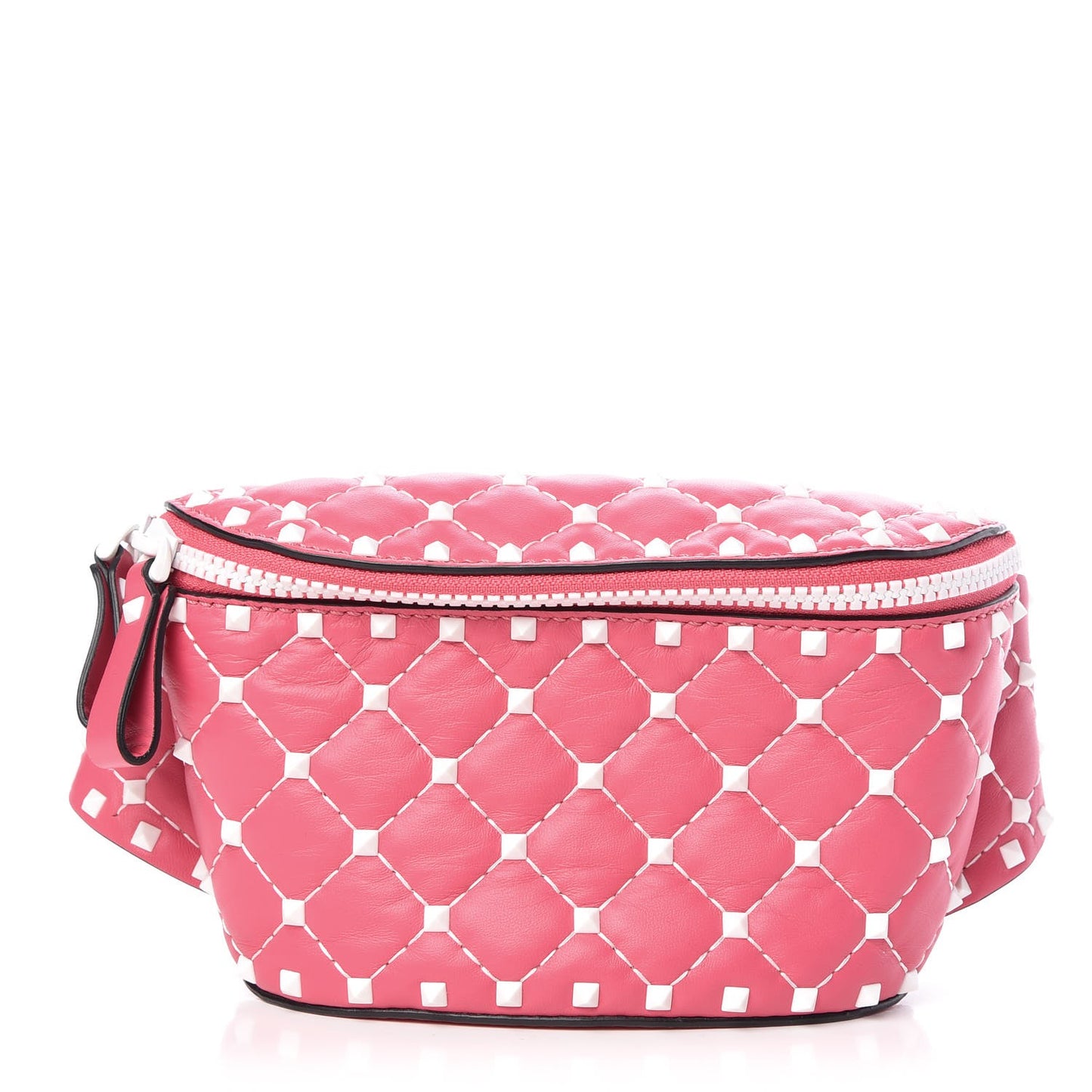 Lambskin Free Rockstud Spike Belt Bag Shadow Pink