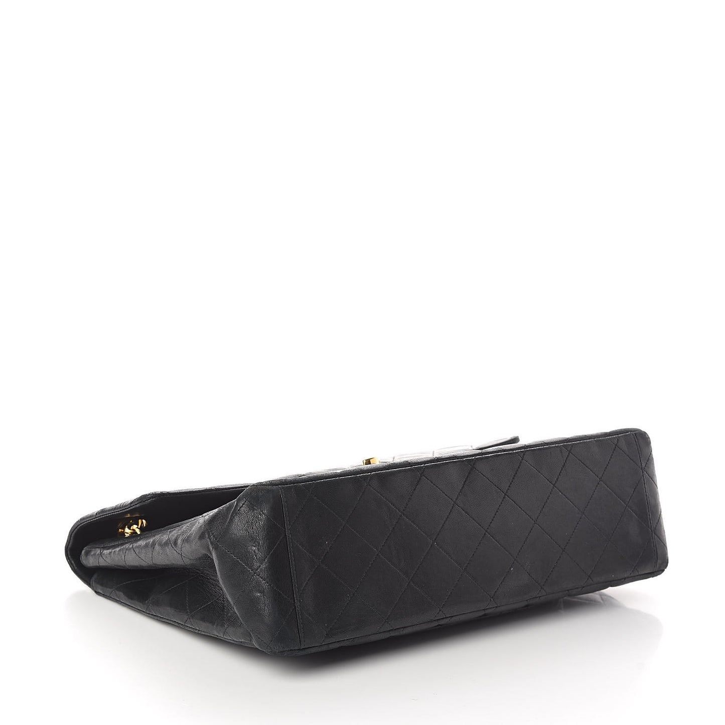 Lambskin Quilted XL Jumbo Single Flap Black