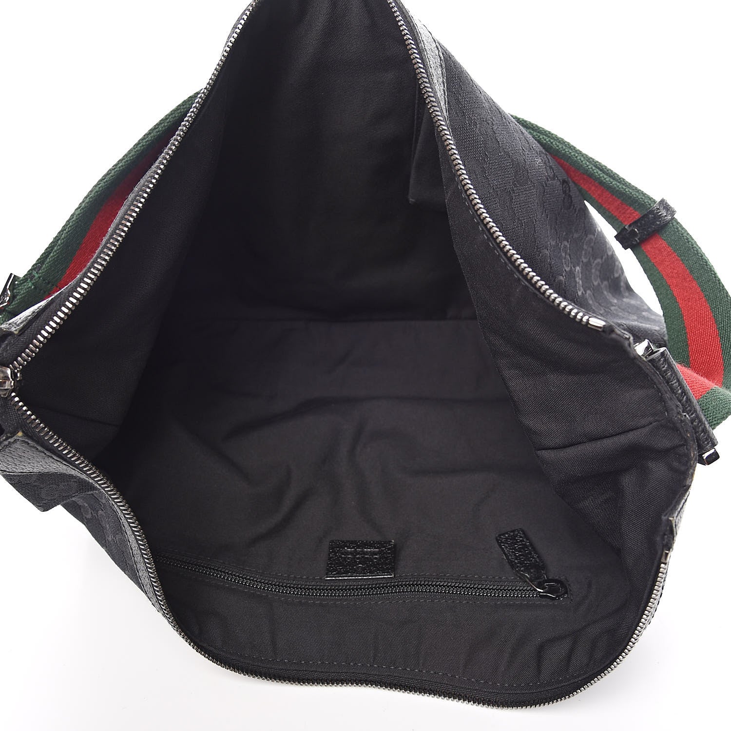 Gucci Monogram Web Medium Half Moon Hobo Black 5 of 13