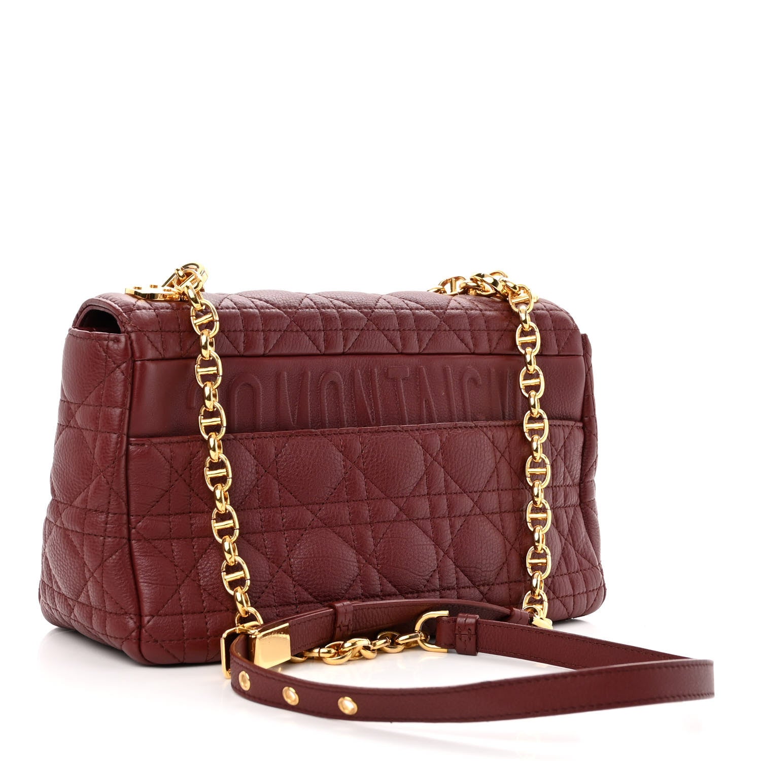 Christian Dior Calfskin Cannage Medium Caro Bag Brick Red 3 of 9