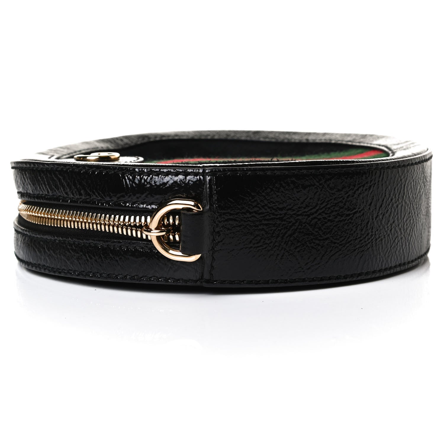 Gucci Suede Patent Web Mini Ophidia Round Shoulder Bag Black 9 of 12