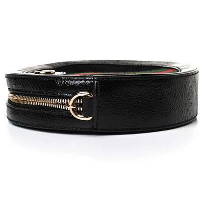 Gucci Suede Patent Web Mini Ophidia Round Shoulder Bag Black 9 of 12