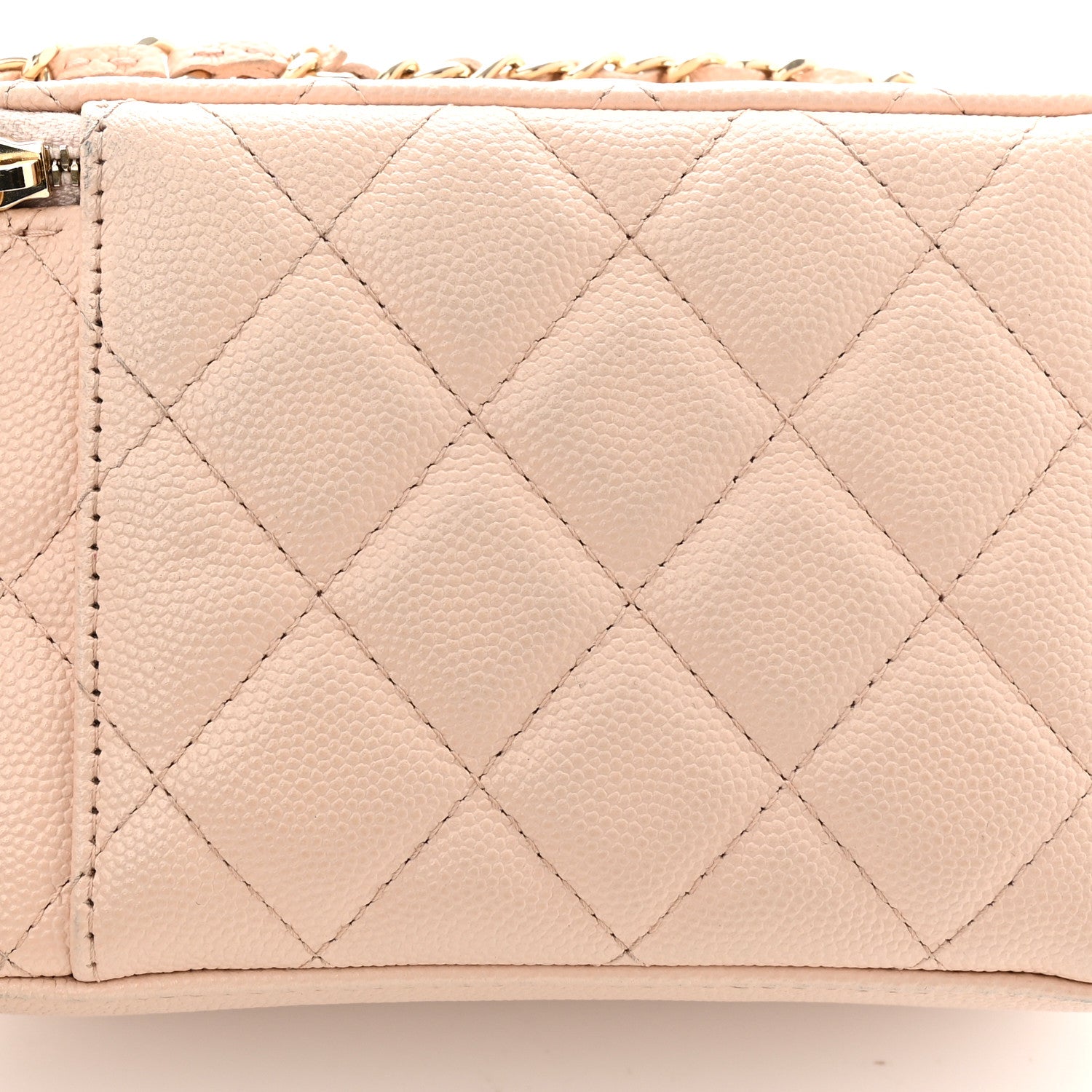 Chanel Caviar Quilted Small Vanity Case With Chain Light Beige 12 of 13