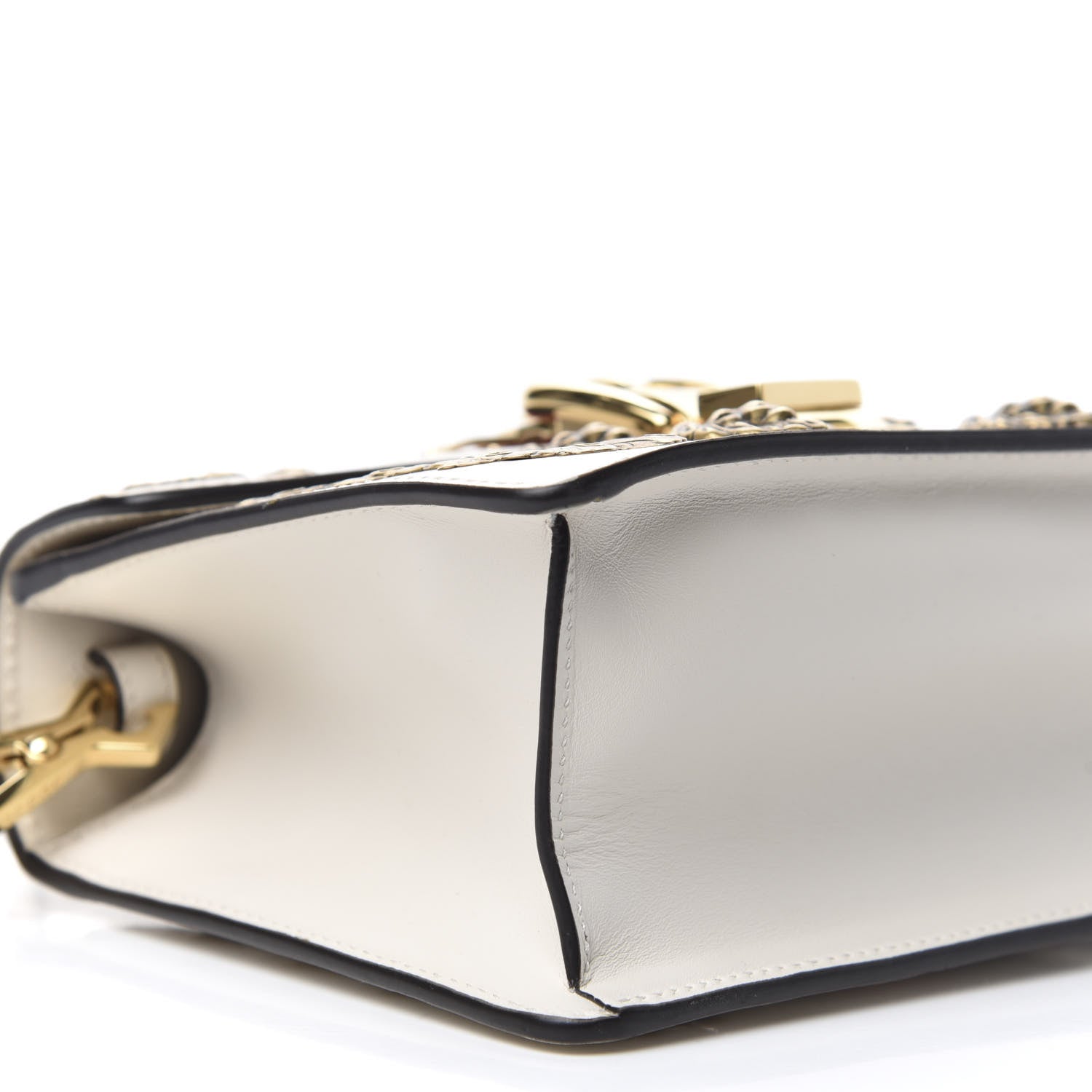 Gucci Calfskin Animal Studs Mini Sylvie Top Handle Bag White 8 of 11