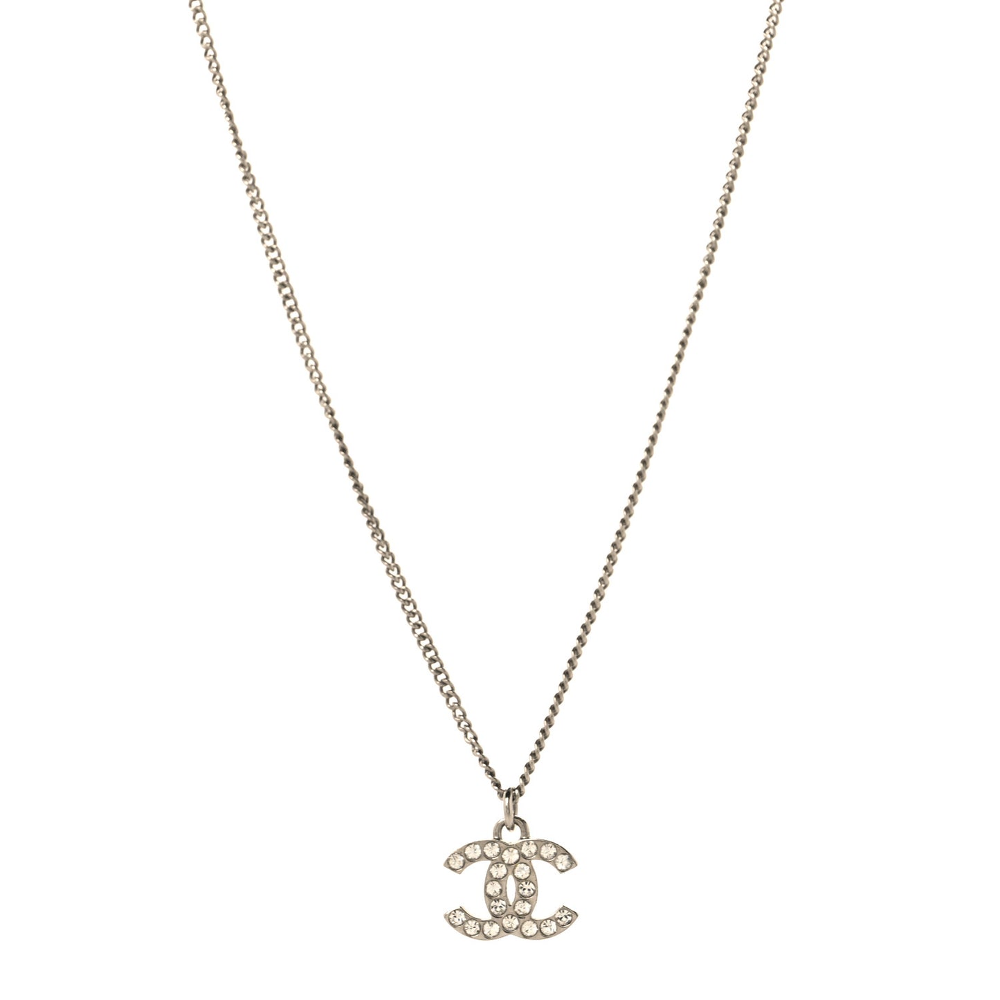 Crystal Timeless CC Necklace Silver