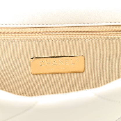 Chanel Goatskin Quilted Medium Chanel 19 Flap White 6 of 9