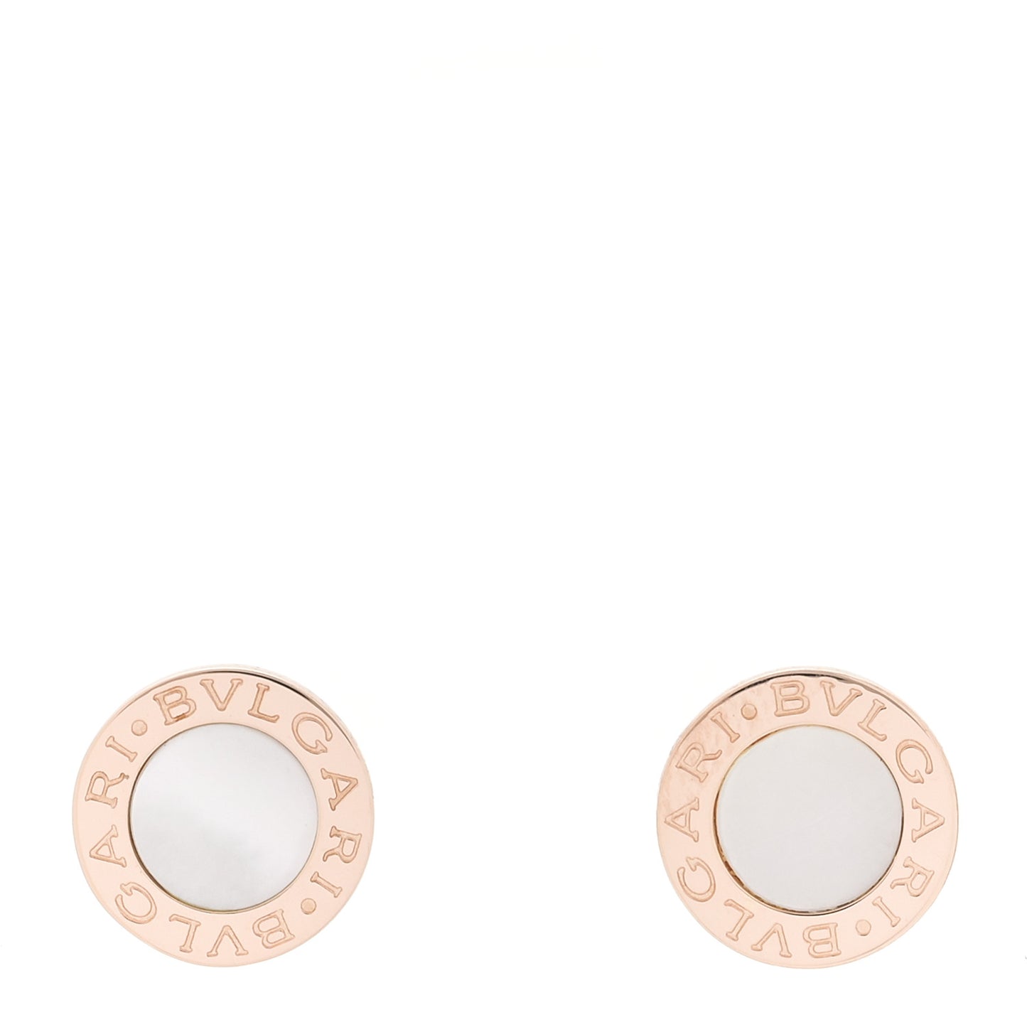 18K Rose Gold Mother of Pearl BVLGARI BVLGARI Stud Earrings