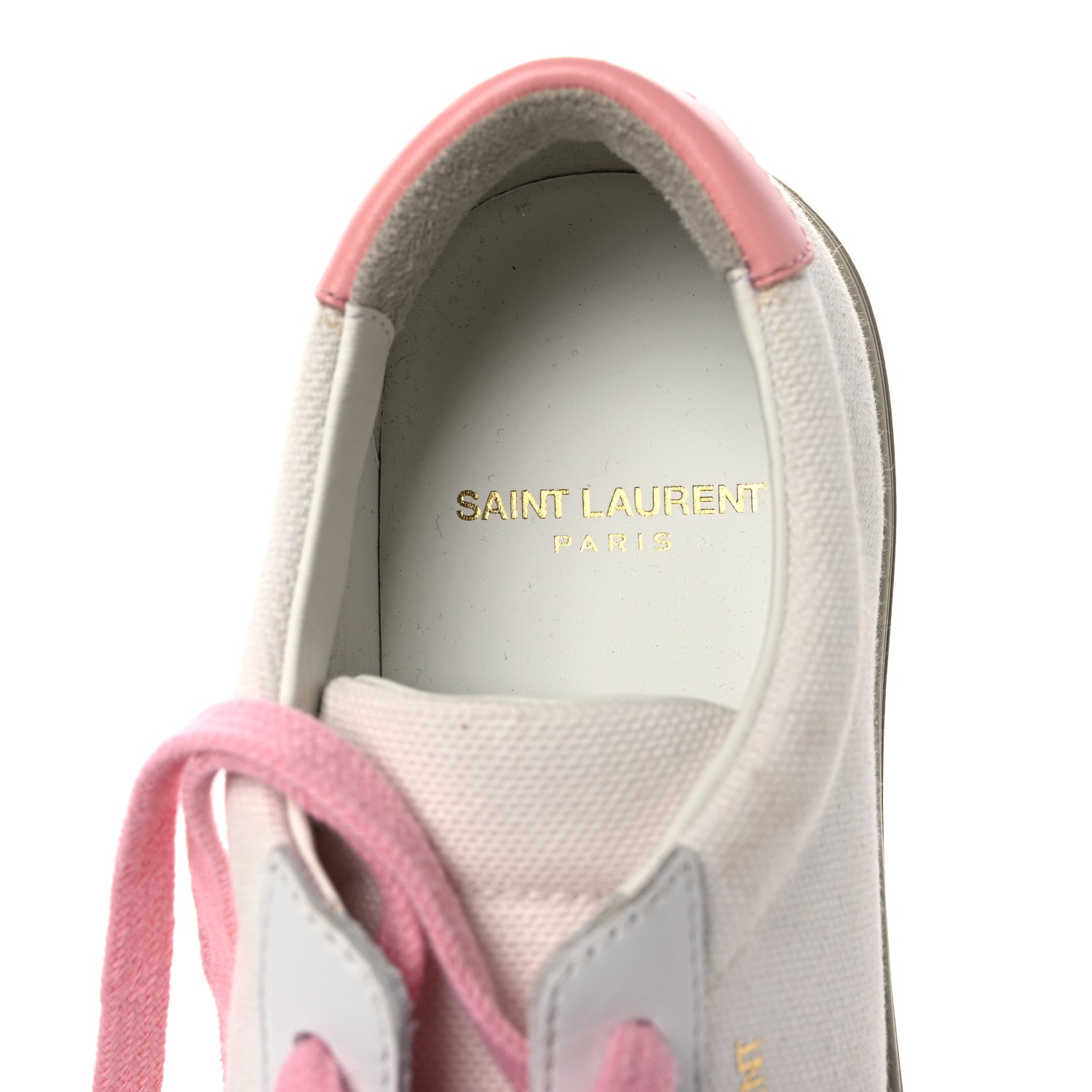 Saint Laurent Canvas Andy Low Top Sneakers 36 White Pink 9 of 13