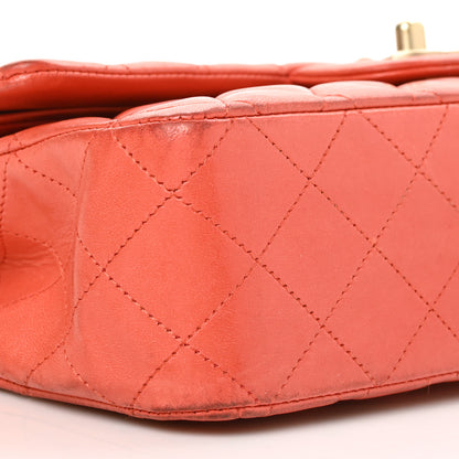 Chanel Lambskin Quilted Medium Double Flap Orange 8 of 13