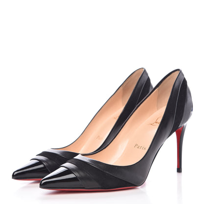 Christian Louboutin Nappa Patent Veau Velours Eklectica 85 Pumps 35.5 Black 3 of 8