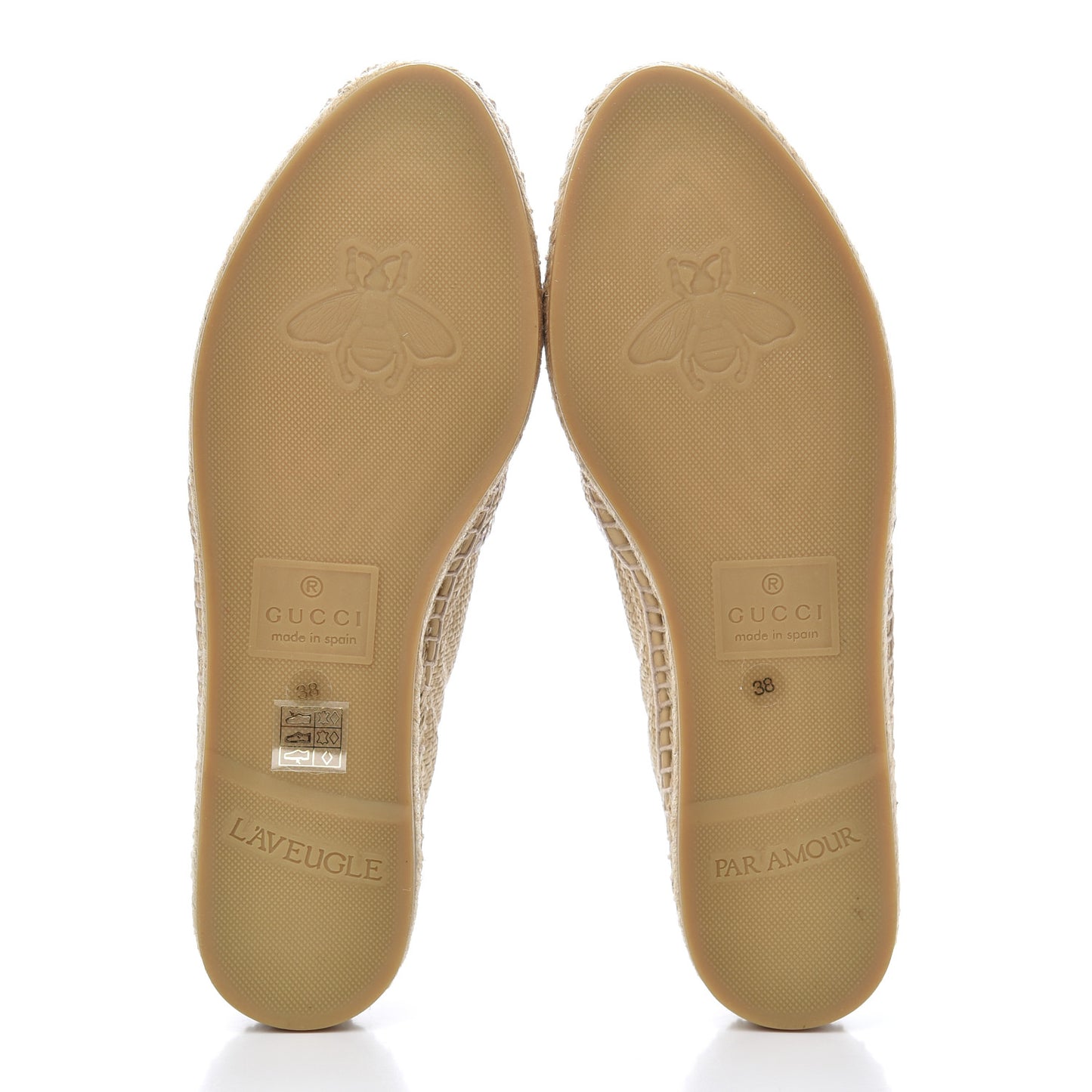 Straw Elaphe Matelasse GG Marmont Espadrilles 38 Natural Cream Brown