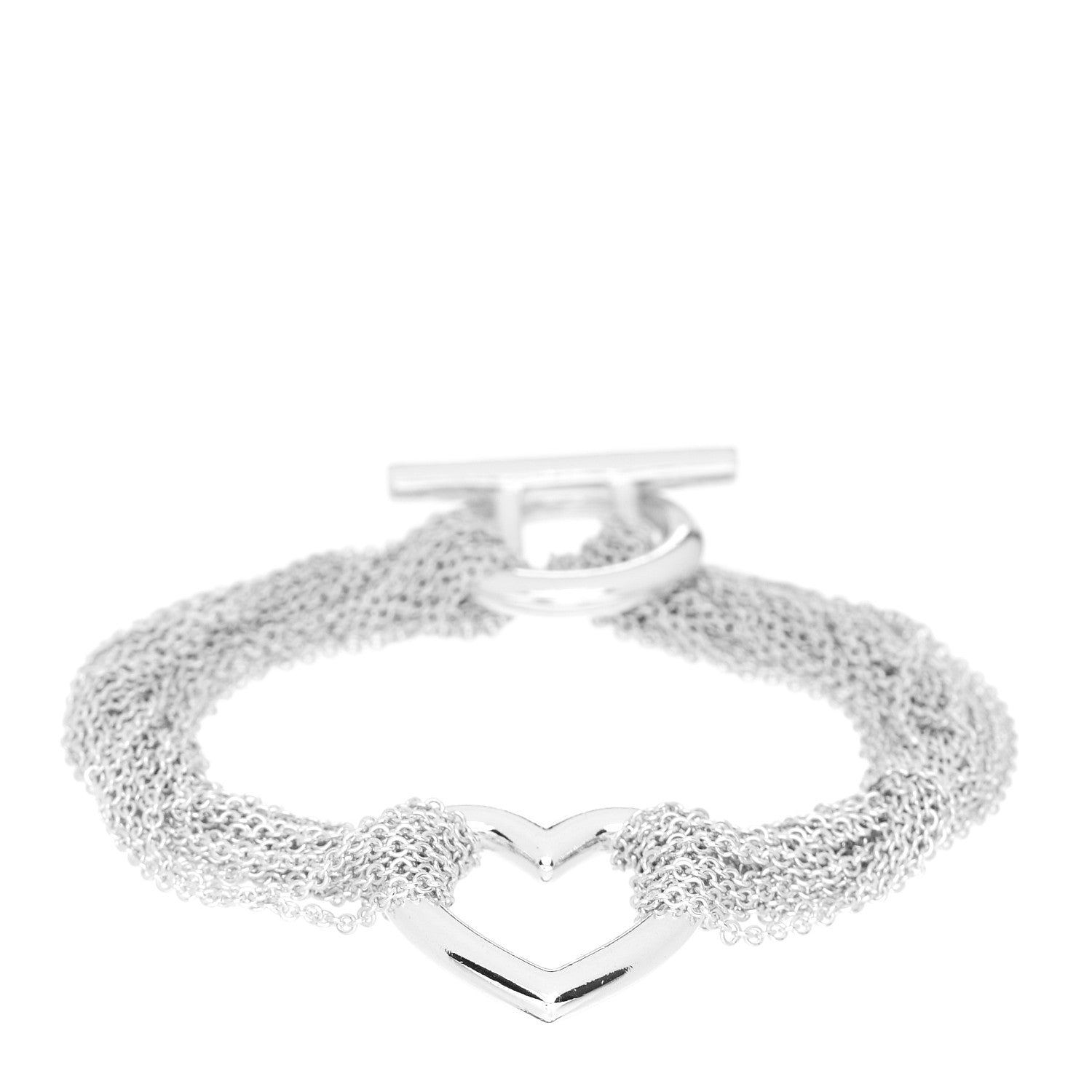 Tiffany Sterling Silver Heart Mesh Bracelet 1 of 3