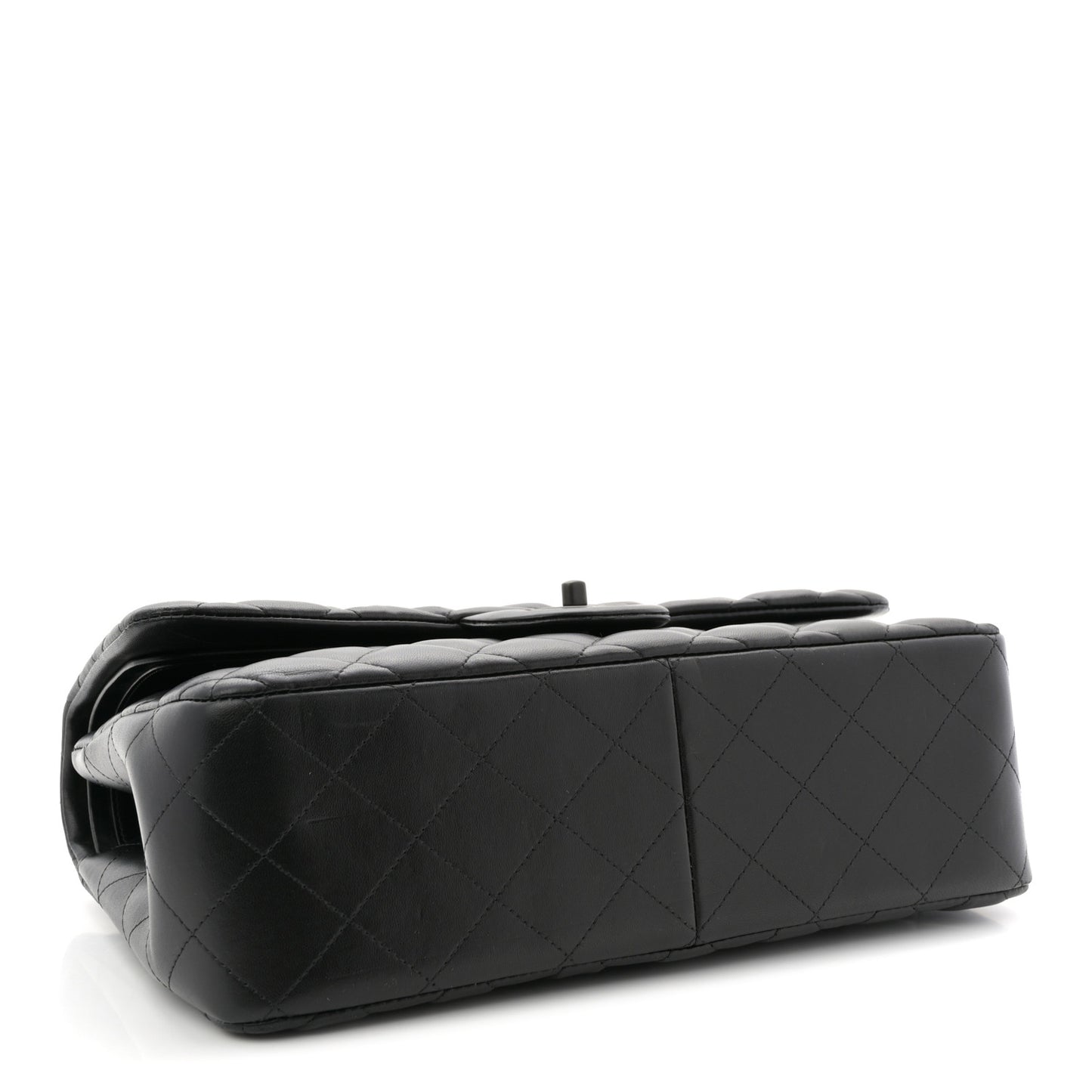 Lambskin Quilted Jumbo Double Flap So Black