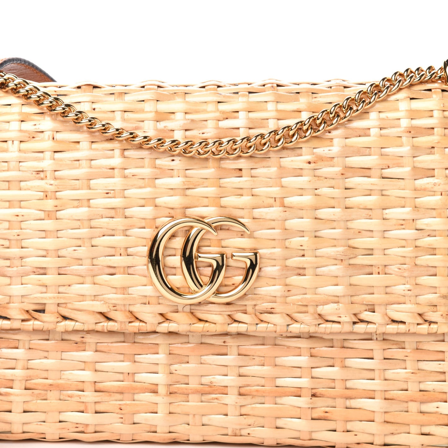 Glazed Wicker Small Cestino Shoulder Bag Natural