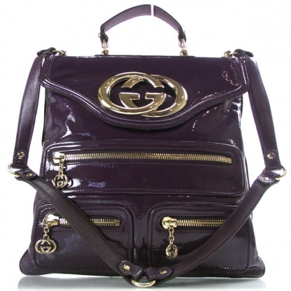 Gucci Patent Britt Messenger Bag Purple 1 of 11