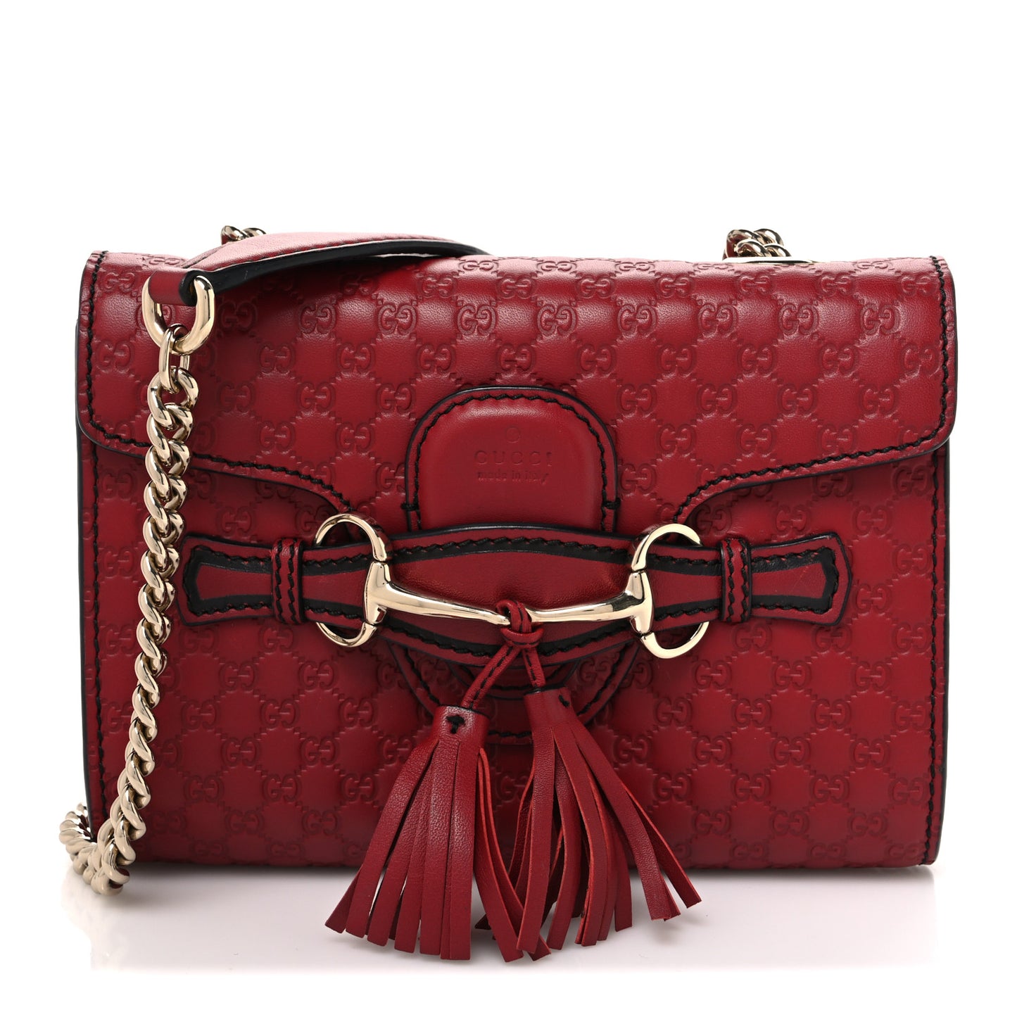Soft Microguccissima Mini Emily Chain Shoulder Bag Rosso