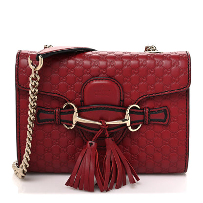 Gucci Soft Microguccissima Mini Emily Chain Shoulder Bag Rosso 1 of 10