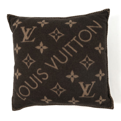 Louis Vuitton Wool Cashmere Neo Monogram Cushion Pillow Brown 2 of 3
