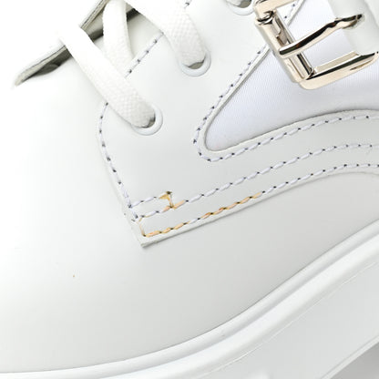 Prada Spazzolato Rois Re-Nylon Metal Triangle Logo Monolith Pouch Pocket 55mm Boots 36 White 12 of 15