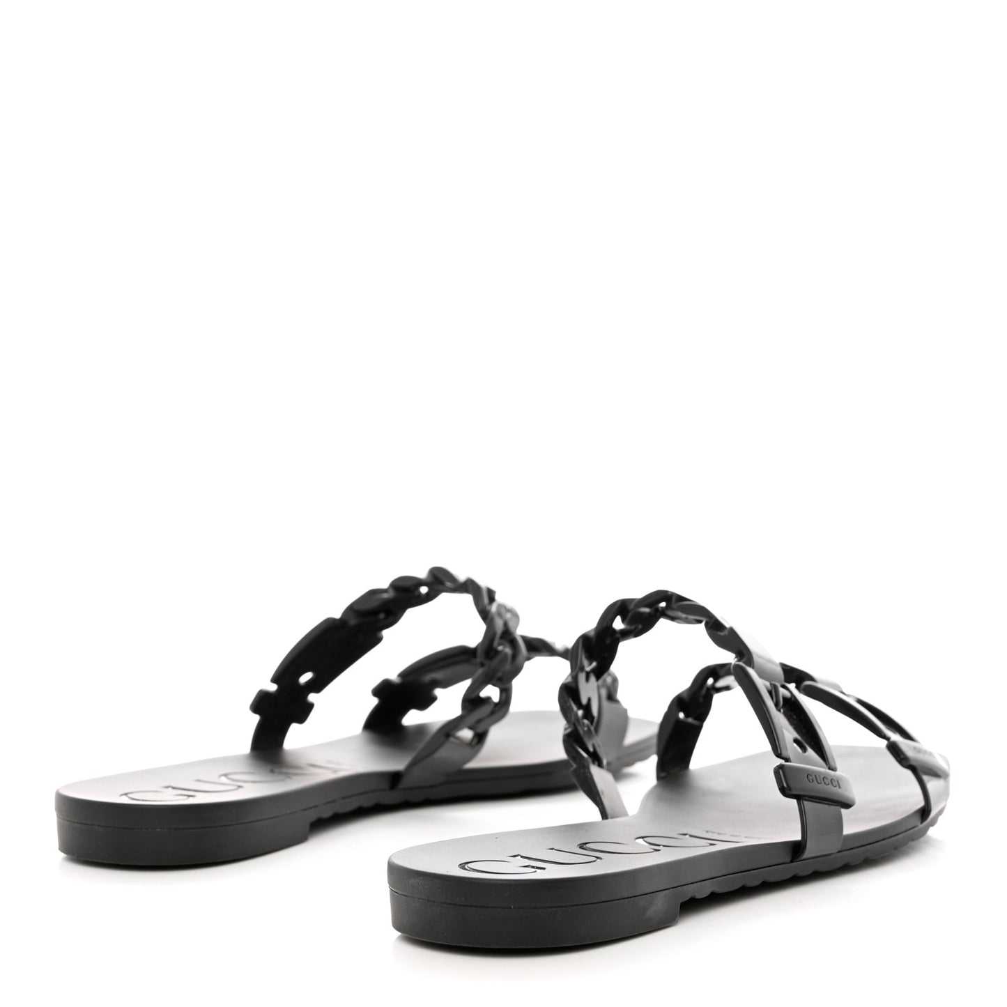Rubber Womens Slide Sandals 38 Black