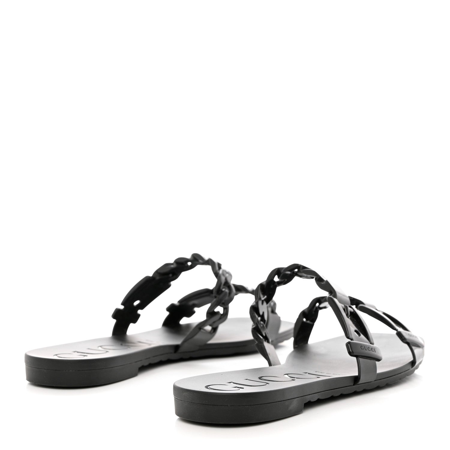 Gucci Rubber Womens Slide Sandals 38 Black 4 of 9