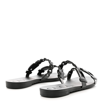 Gucci Rubber Womens Slide Sandals 38 Black 4 of 9