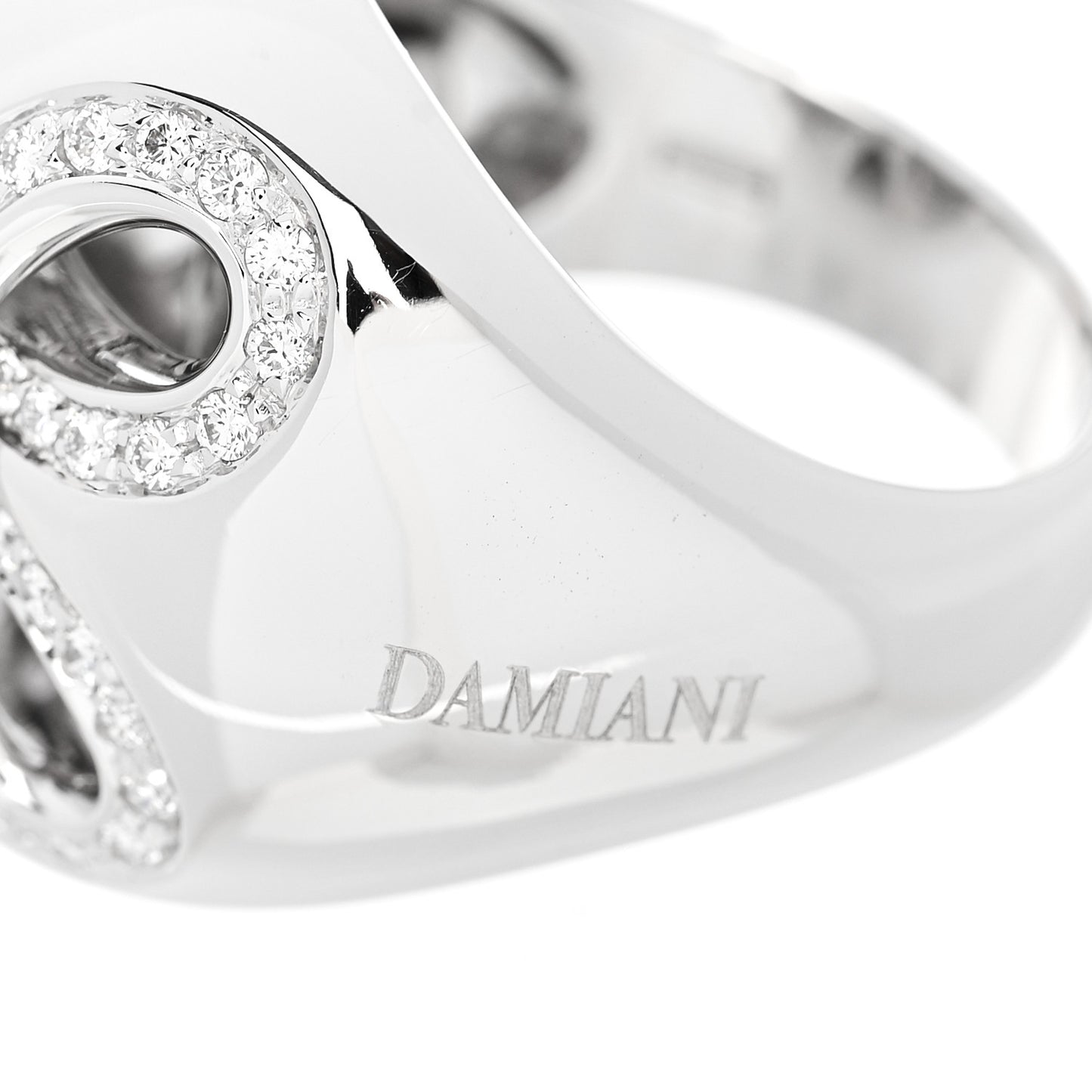 18K White Gold Diamond Infinity Dome Ring 55 7.25