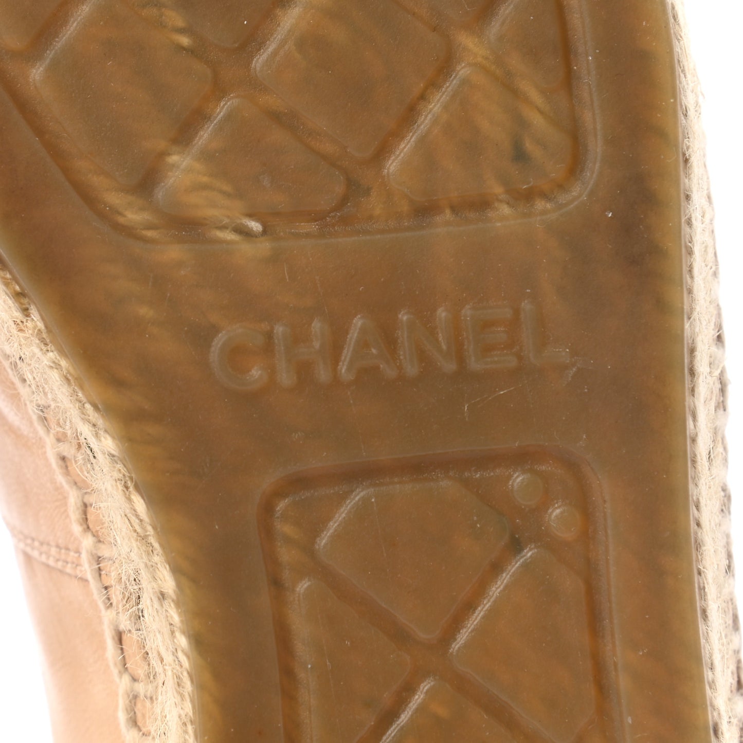 Lambskin CC Espadrilles 38 Beige Black