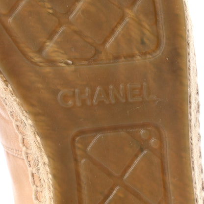 Chanel Lambskin CC Espadrilles 38 Beige Black 7 of 8